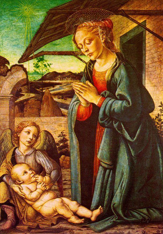 BOTTICINI, Francesco The Madonna Adoring the Child Jesus china oil painting image